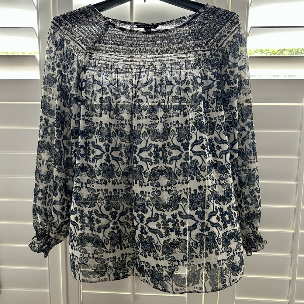 Sheer Long sleeve blouse from Zac & Rachel.  Size XL.
